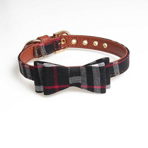 Bow collar dog triangle scarf. - linilee