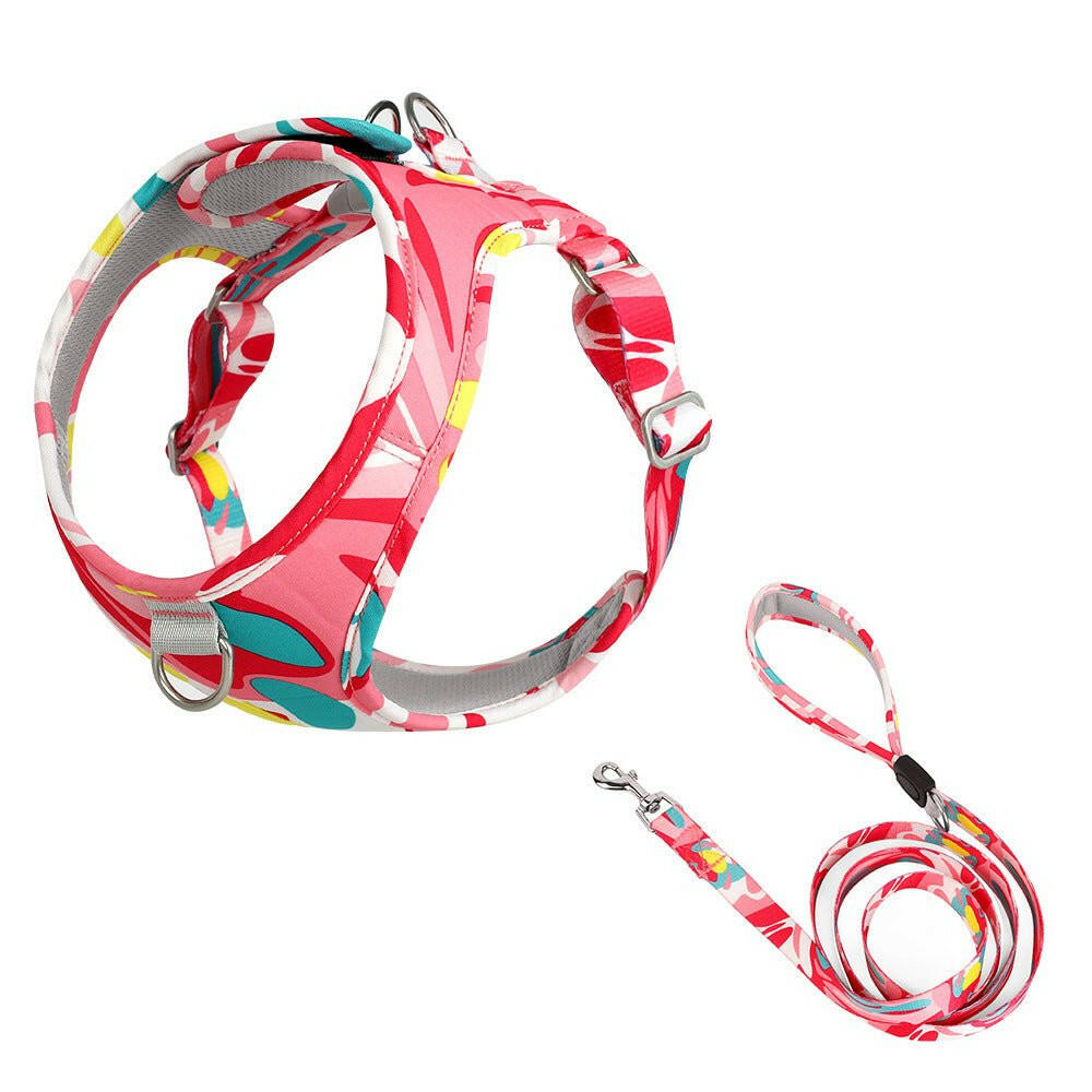 Printed Pet Chest Strap. Dog Leash - linilee