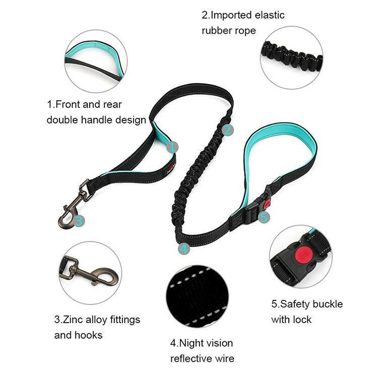 Medium And Large Dog Leash Double Handle. - linilee