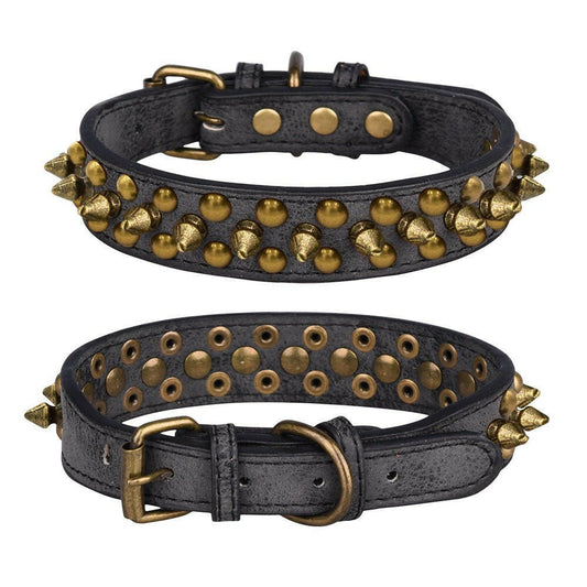 Copper Pointed Rivet Pet Collar Dog Collar - linilee