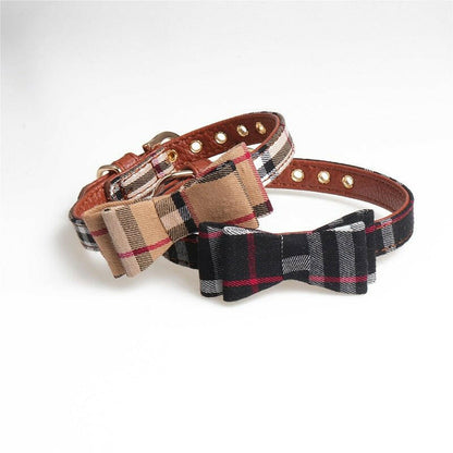 Bow collar dog triangle scarf. - linilee