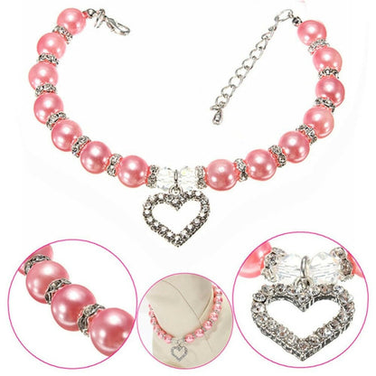 Cat Pearl Necklace cat collar - linilee