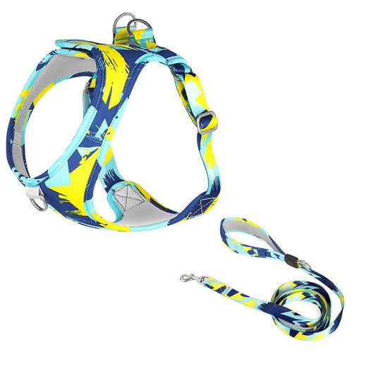 Printed Pet Chest Strap. Dog Leash - linilee