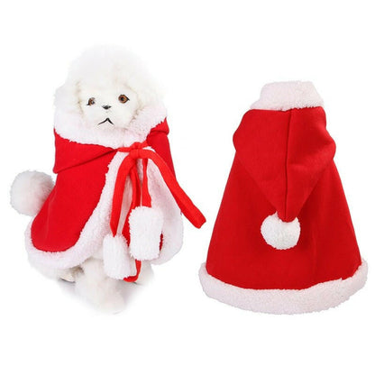 Pet Christmas Hooded Cloak Cute Dog Clothes - linilee