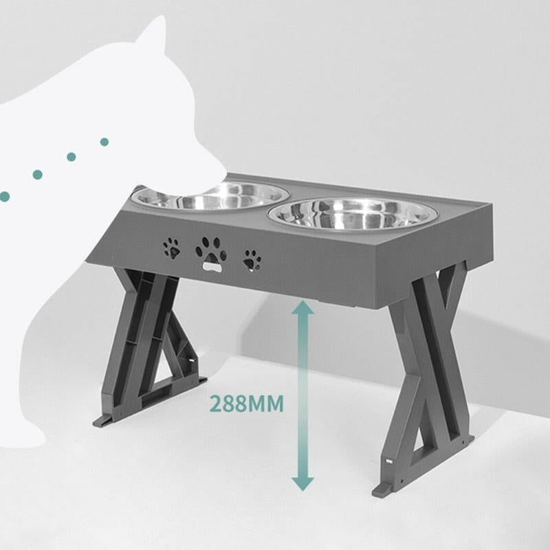 Anti-Slip Elevated Double Dog Bowls. - linilee