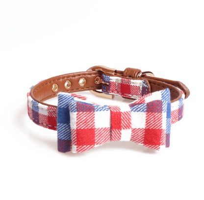 Bow collar dog triangle scarf. - linilee