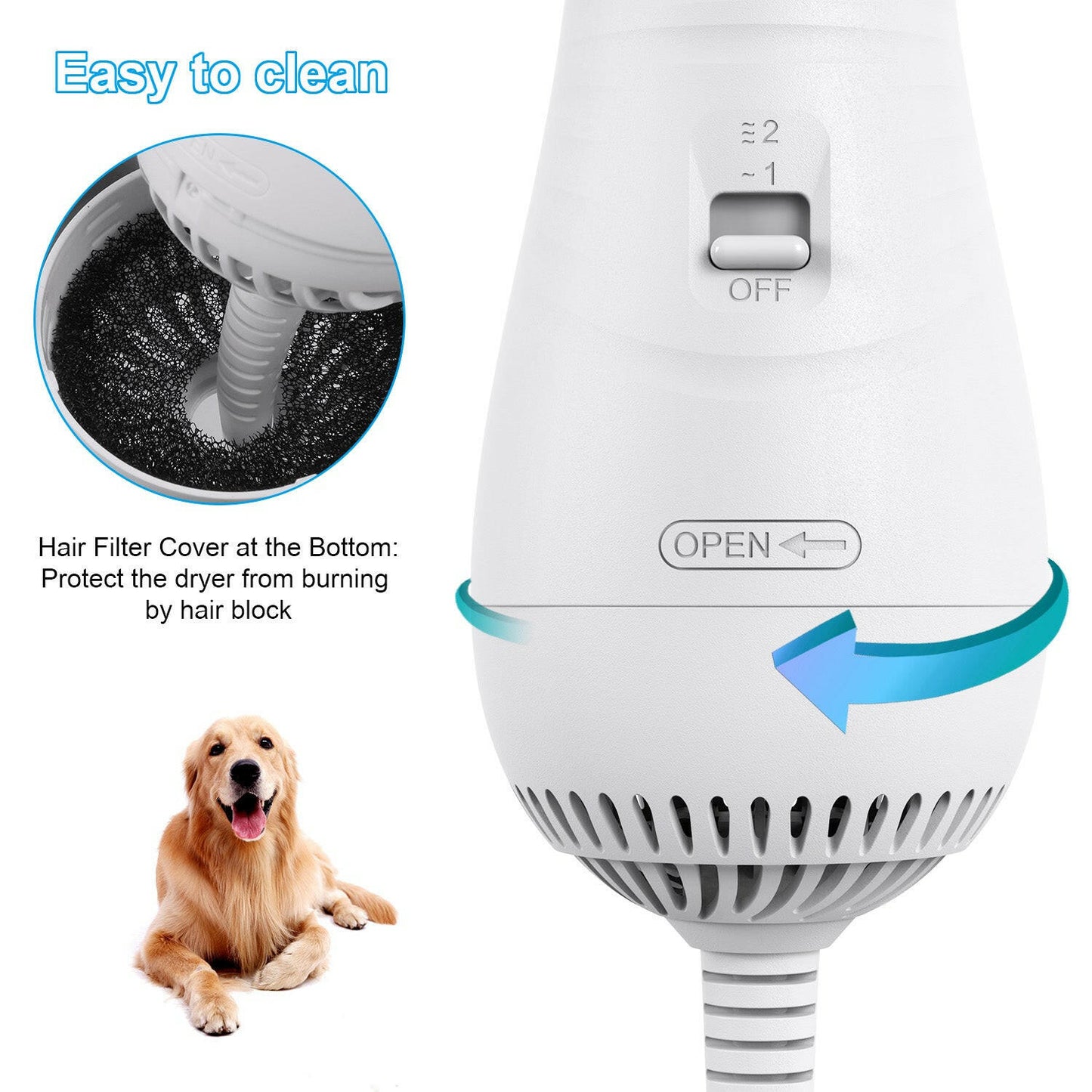 Hair Dryer And Comb Brush Pet Grooming dog comb - linilee