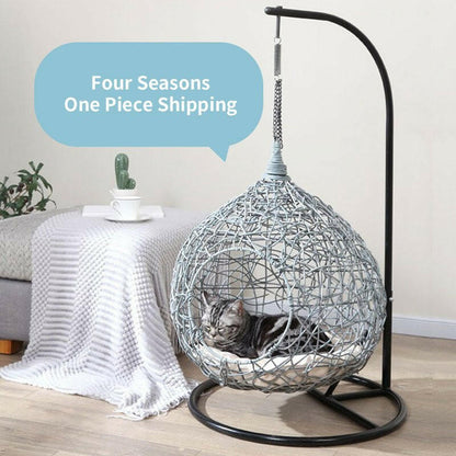 Pet Basket Cat Hammock Rattan. - linilee