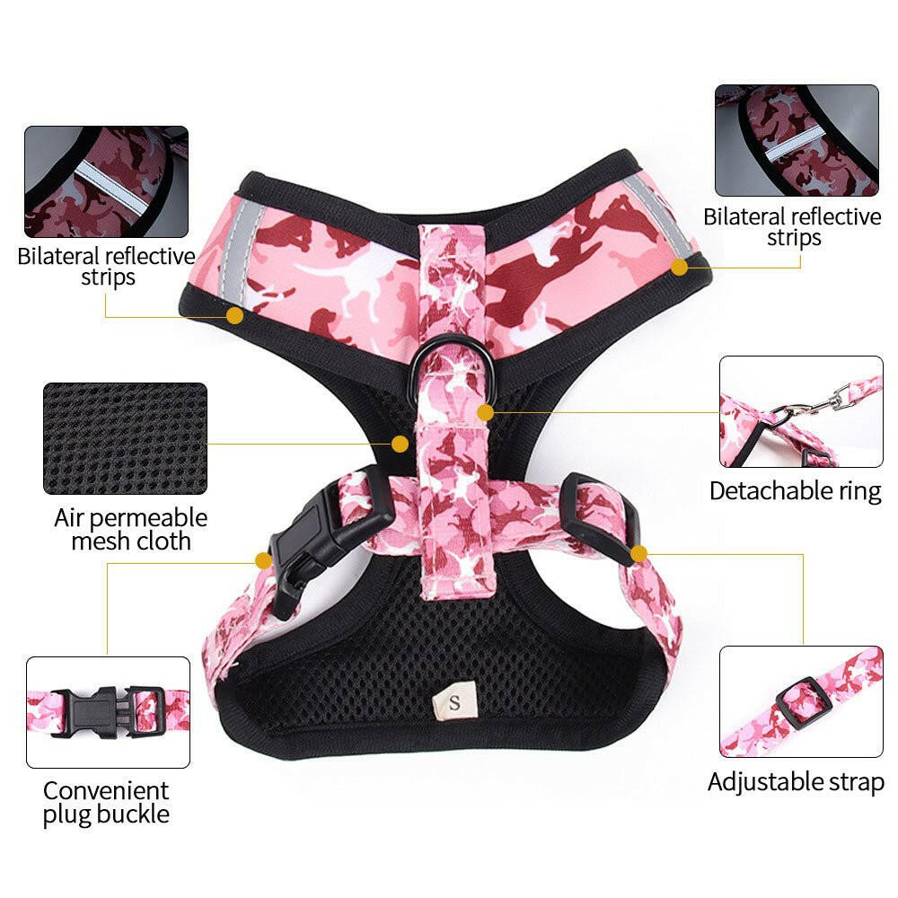 Leash Undershirt Type Dog Chest Strap Set. - linilee