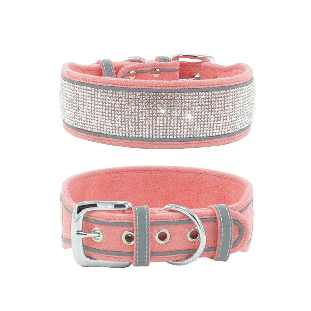 Reflective Dog Collar Shiny Rhinestone. - linilee