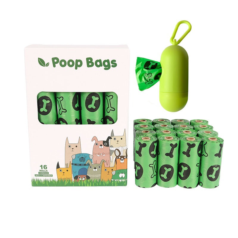 Orange and green pet garbage bags for dogs to pick up feces and defecate - linilee