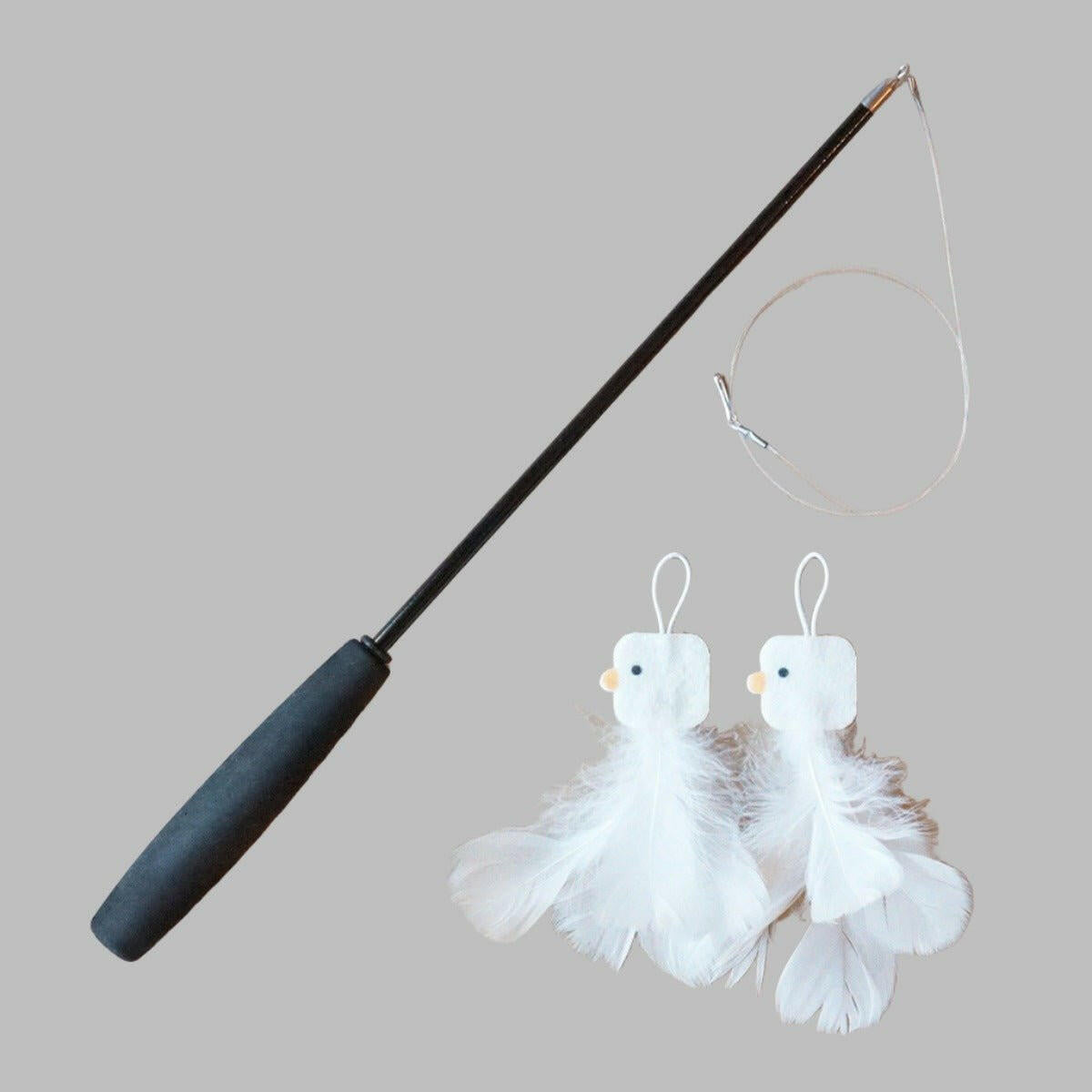 Feather Cat Stick Telescopic Long Rod Cat toy - linilee