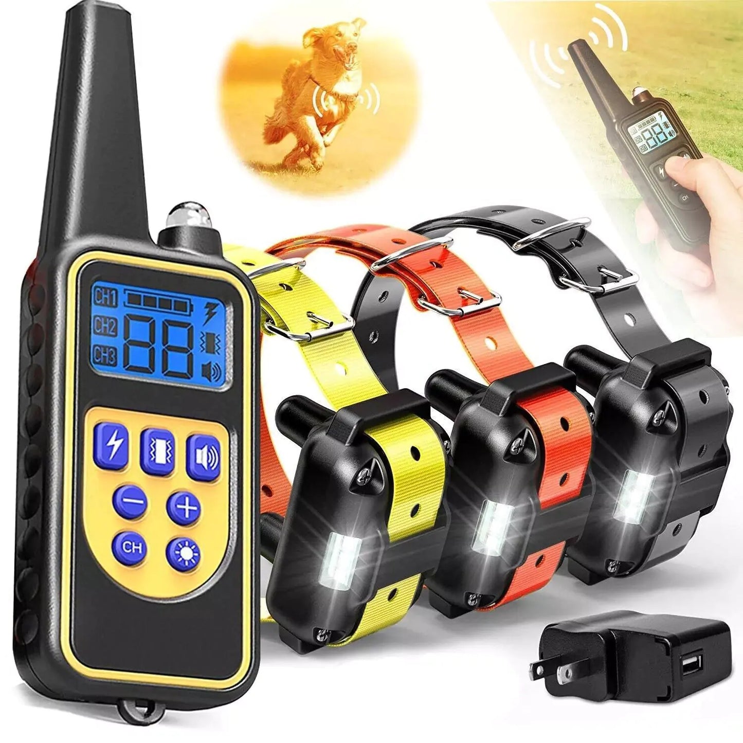 3000 FT Dog Training US Collar Rechargeable Remote Shock PET Waterproof Trainer - linilee