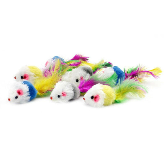 pawstrip 12pcs/pack Colorful Feather Cat Toys. - linilee