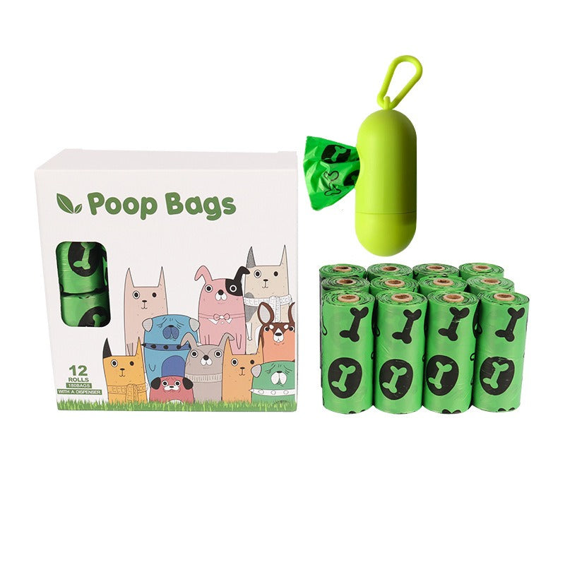 Orange and green pet garbage bags for dogs to pick up feces and defecate - linilee