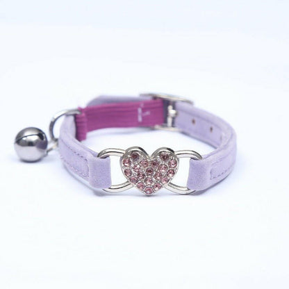 Cat Love Flocking Color Diamond Cat Collar. - linilee