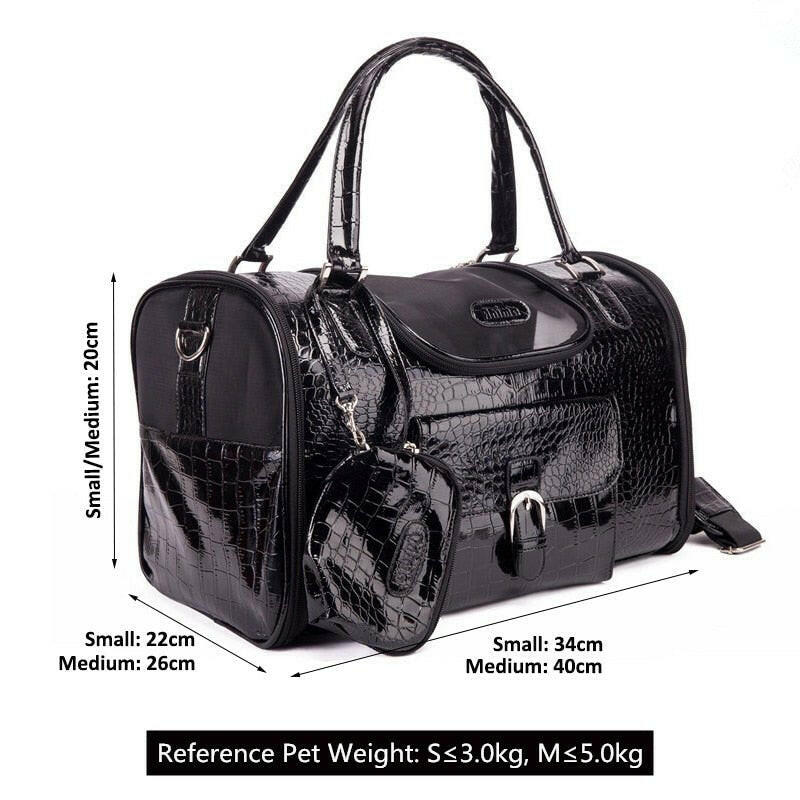 Brand Crocodile PU Leather Dog Carrier Bag. - linilee