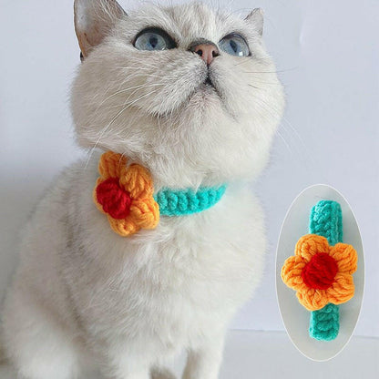 Wool Knitted Cat collar - linilee