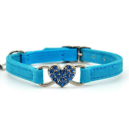 Cat Love Flocking Color Diamond Cat Collar. - linilee