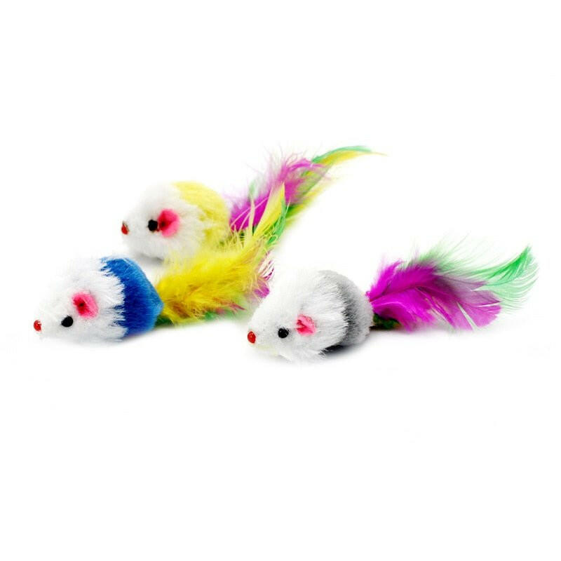 pawstrip 12pcs/pack Colorful Feather Cat Toys. - linilee