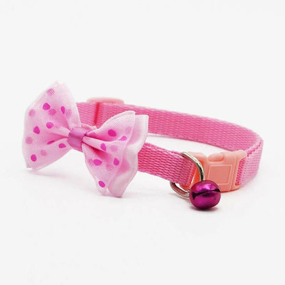 Collars With Bowknot Bells Charm Necklace Cat collar - linilee