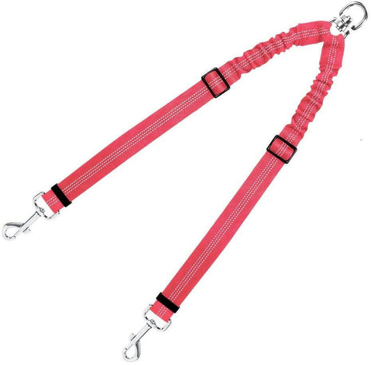 Two Multi-Dog Elastic Pet Double-Headed Leash Dog Walking Leash - linilee