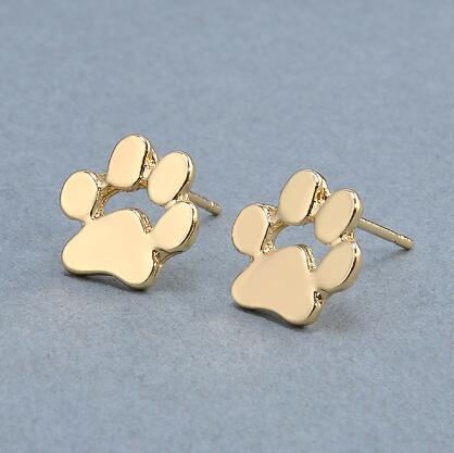 Cute Cat Dog Pow Stud Earrings - linilee