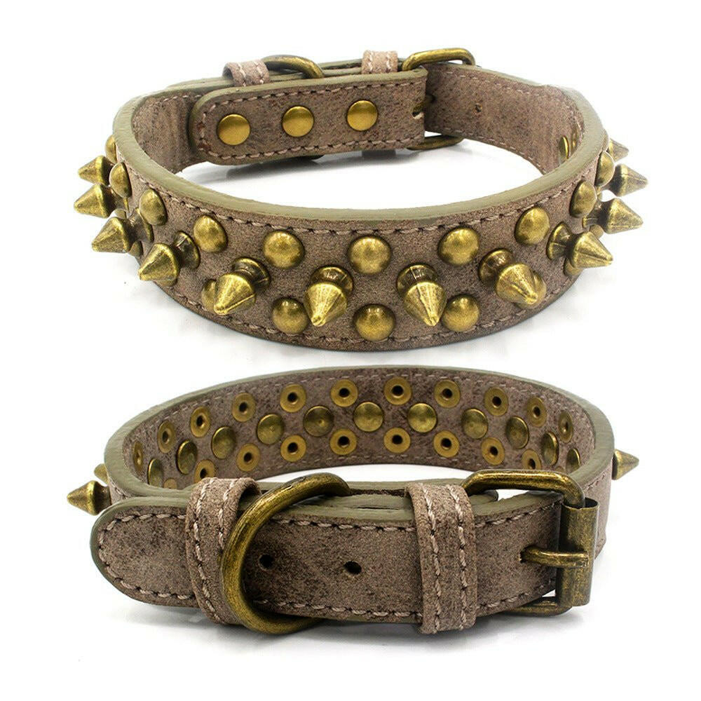 Copper Pointed Rivet Pet Collar Dog Collar - linilee