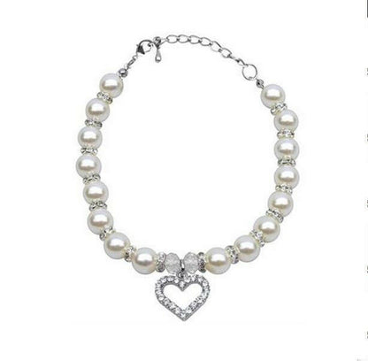 Cat Pearl Necklace cat collar - linilee