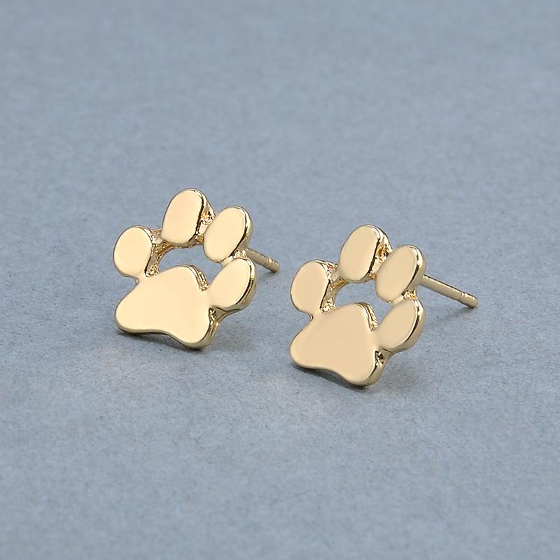 Cute Cat Dog Pow Stud Earrings - linilee