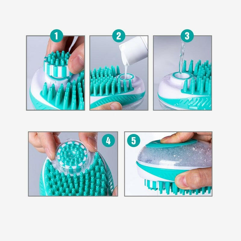 Dog brush Comb Pet SPA Massage Brush Soft Silicone - linilee