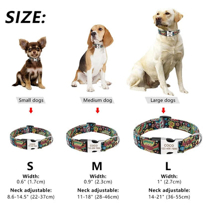 Personalized Nylon Pet Dog Tag Collar - linilee