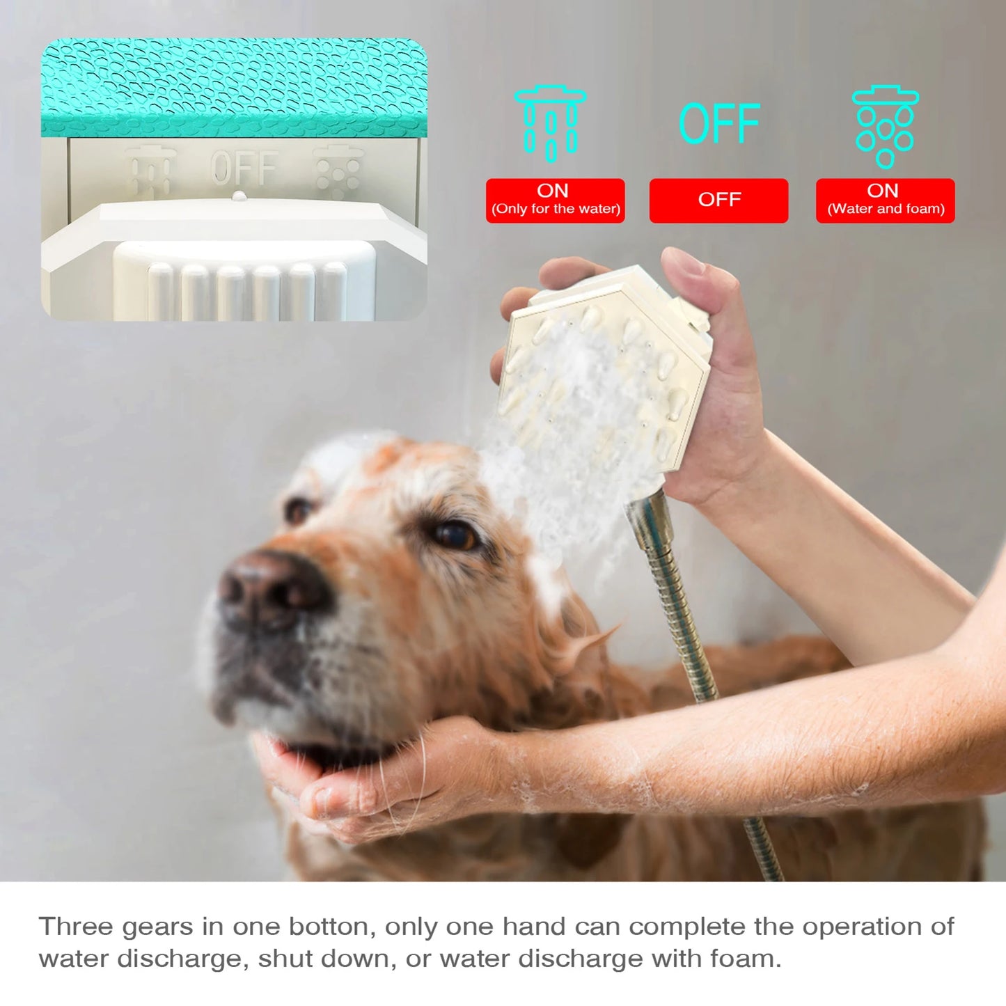 Pet Shower Nozzle dog brush - linilee