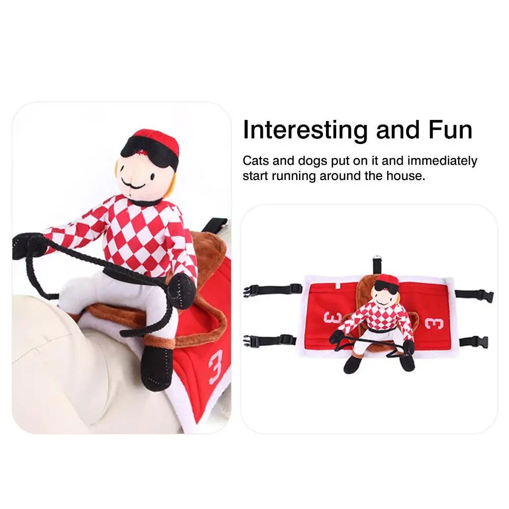 Pet Dog Santa Claus Riding pet costumes. - linilee