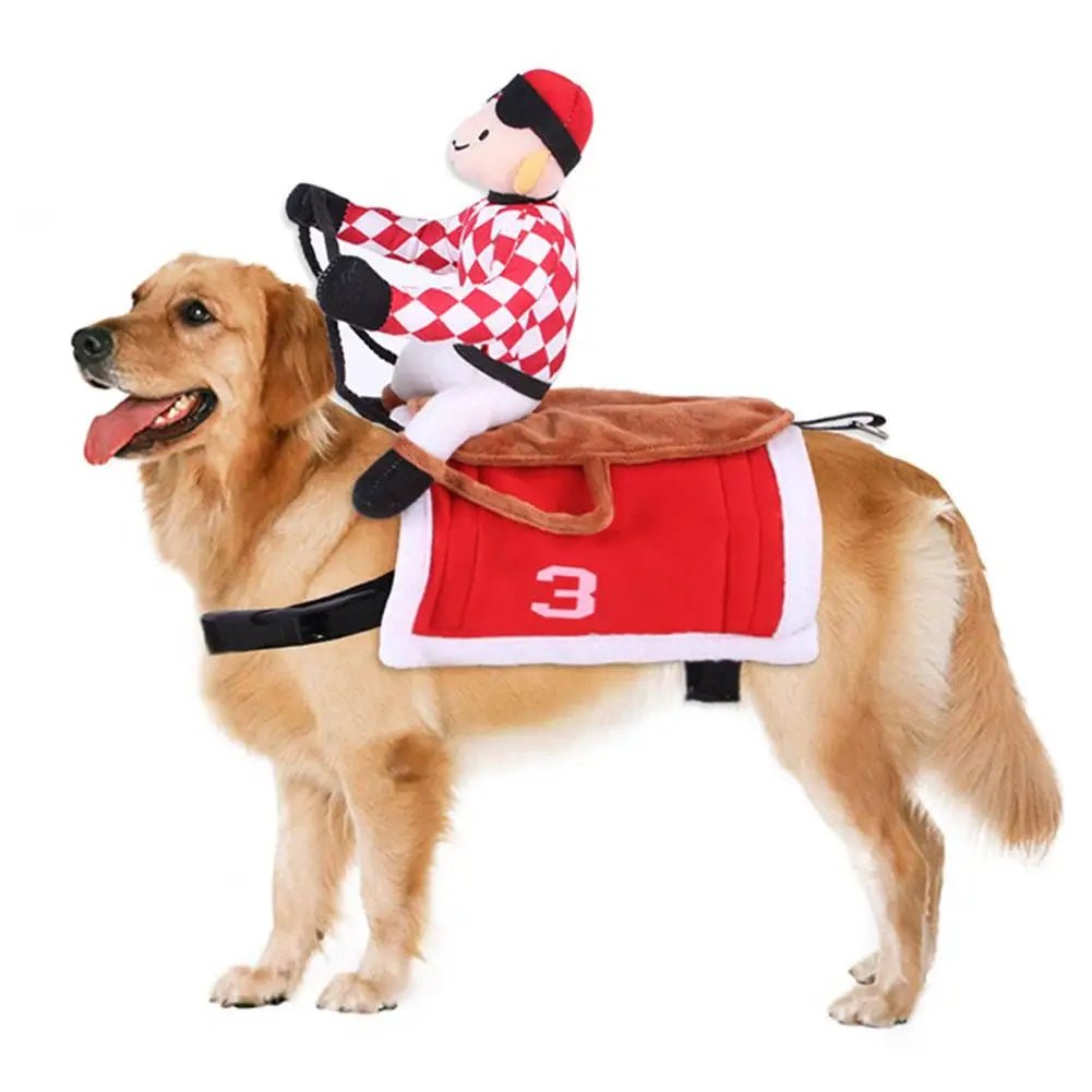 Pet Dog Santa Claus Riding pet costumes. - linilee