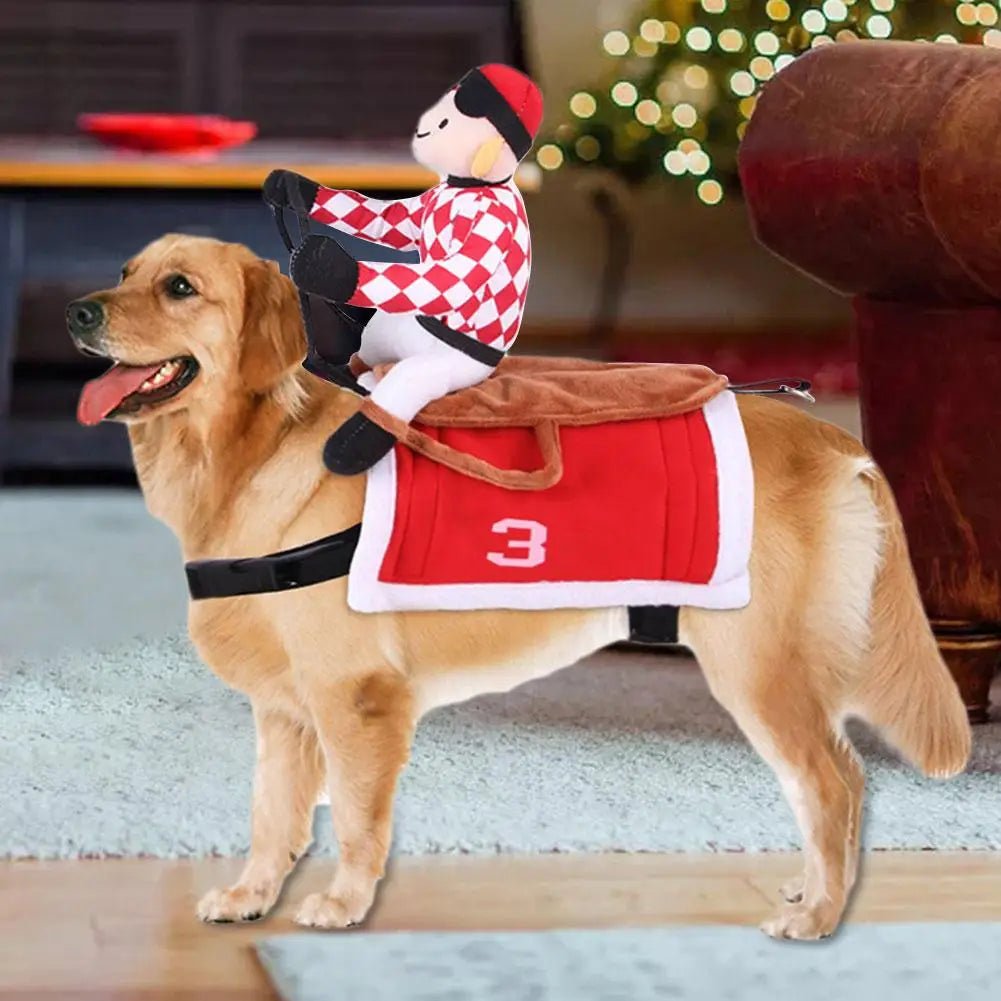 Pet Dog Santa Claus Riding pet costumes. - linilee