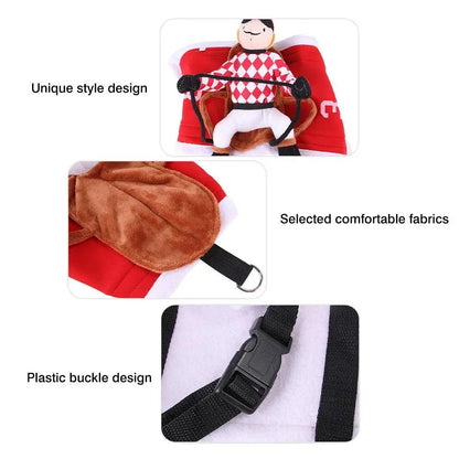 Pet Dog Santa Claus Riding pet costumes. - linilee