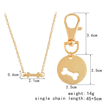 Dog Bone Charm Necklace And Collar Matching Jewelry - linilee