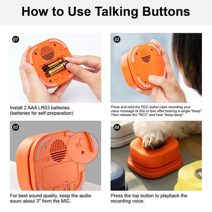 Training Buzzer Recordable Talking Button - linilee