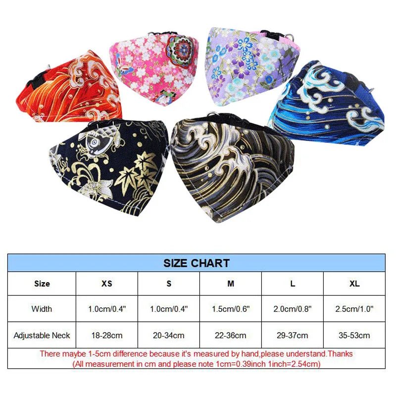 pawstrip 6 Patterns Dog Collar Bandana Adjustable. - linilee