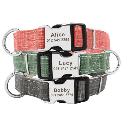 Personalized Custom Nylon Pet Dog Tag Collar - linilee