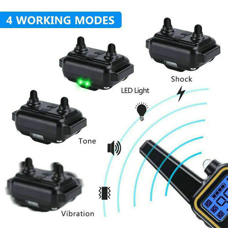 3000 FT Dog Training US Collar Rechargeable Remote Shock PET Waterproof Trainer - linilee