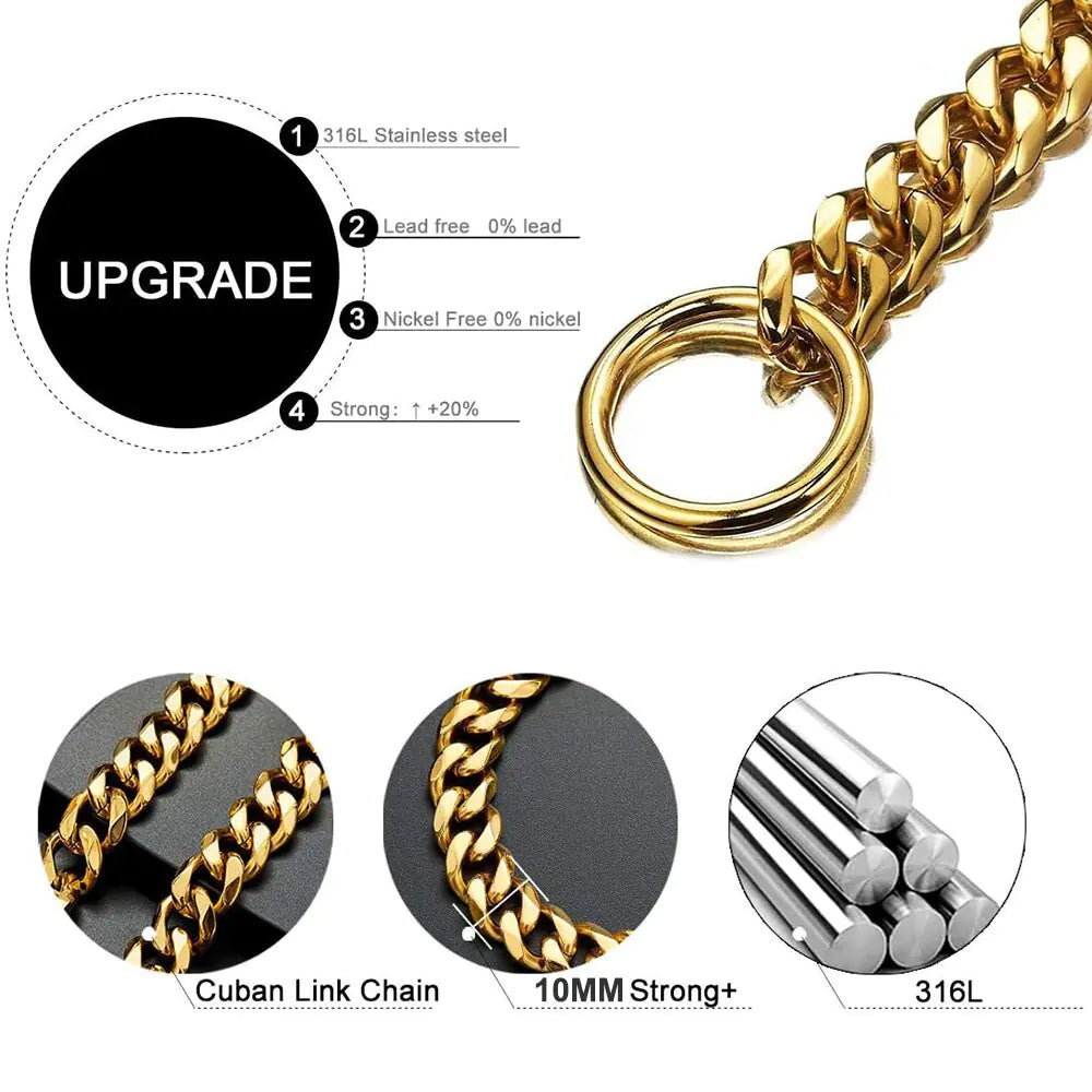 Gold Link Chain Collar for Dogs - linilee