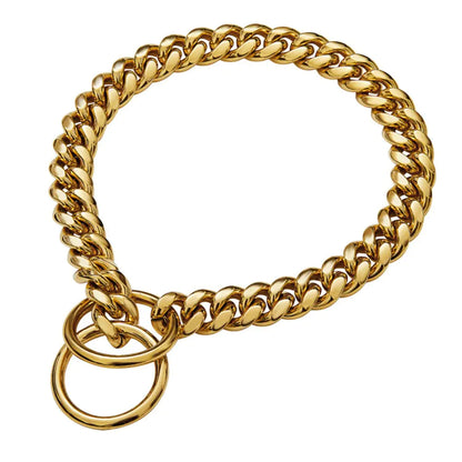 Gold Link Chain Collar for Dogs - linilee